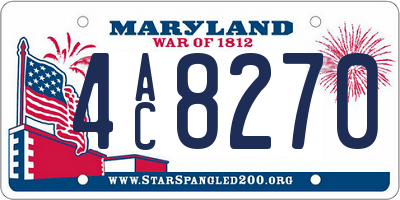 MD license plate 4AC8270