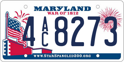 MD license plate 4AC8273