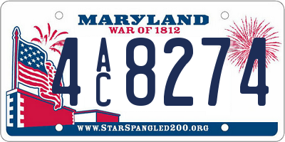 MD license plate 4AC8274