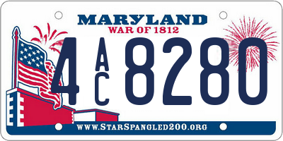 MD license plate 4AC8280