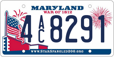 MD license plate 4AC8291