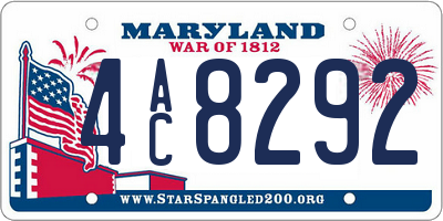MD license plate 4AC8292