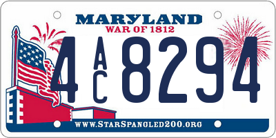 MD license plate 4AC8294