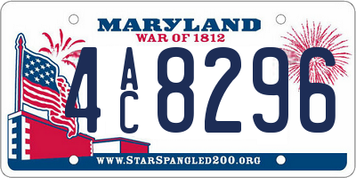 MD license plate 4AC8296