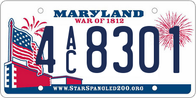 MD license plate 4AC8301
