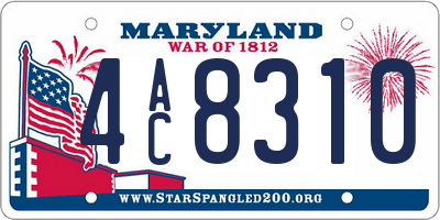 MD license plate 4AC8310