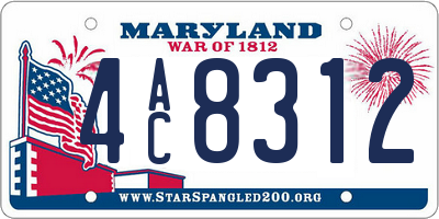 MD license plate 4AC8312