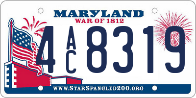MD license plate 4AC8319