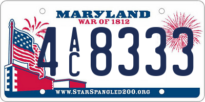 MD license plate 4AC8333