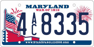 MD license plate 4AC8335