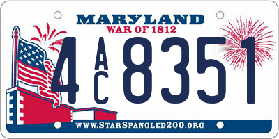 MD license plate 4AC8351