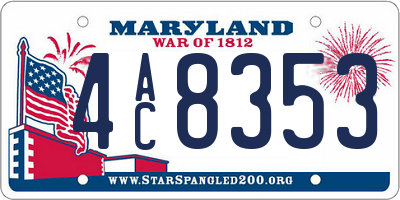 MD license plate 4AC8353