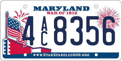 MD license plate 4AC8356