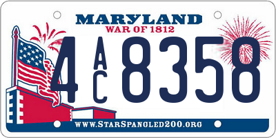 MD license plate 4AC8358