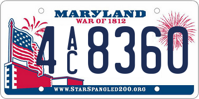 MD license plate 4AC8360