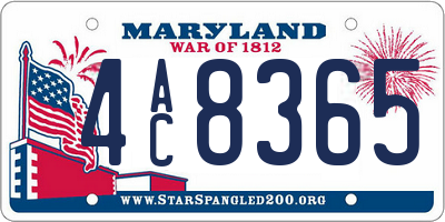 MD license plate 4AC8365