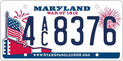 MD license plate 4AC8376