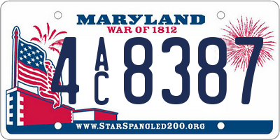 MD license plate 4AC8387