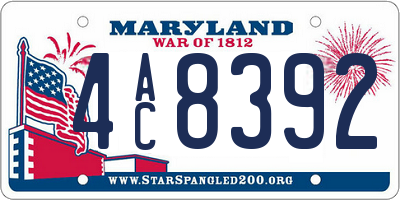 MD license plate 4AC8392