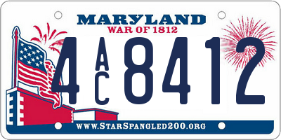 MD license plate 4AC8412