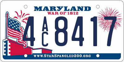 MD license plate 4AC8417