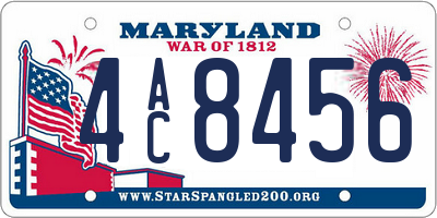 MD license plate 4AC8456