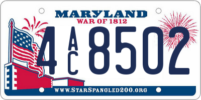 MD license plate 4AC8502