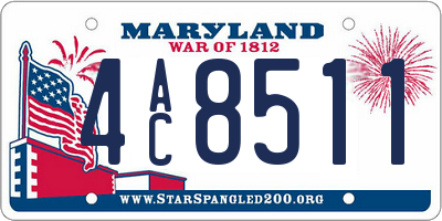 MD license plate 4AC8511