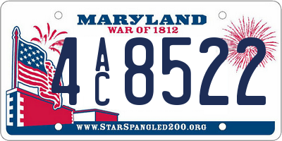 MD license plate 4AC8522