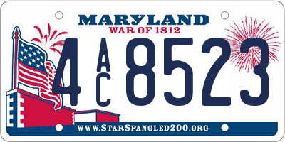MD license plate 4AC8523