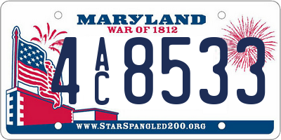 MD license plate 4AC8533