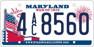 MD license plate 4AC8560