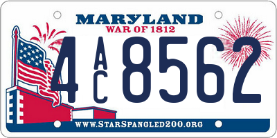 MD license plate 4AC8562