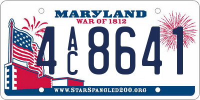 MD license plate 4AC8641