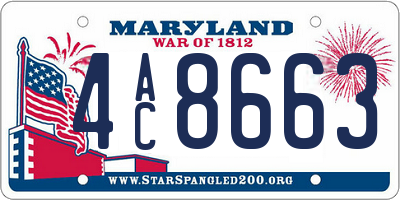 MD license plate 4AC8663