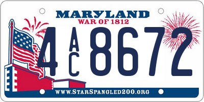 MD license plate 4AC8672