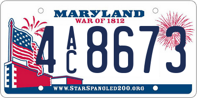 MD license plate 4AC8673