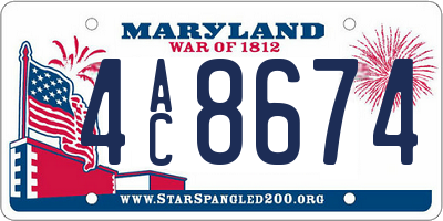 MD license plate 4AC8674