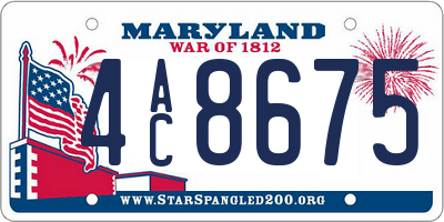 MD license plate 4AC8675