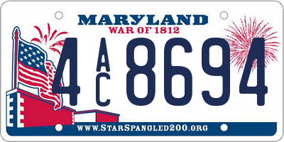 MD license plate 4AC8694
