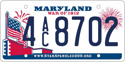 MD license plate 4AC8702
