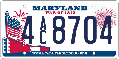 MD license plate 4AC8704