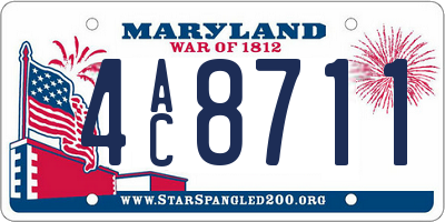 MD license plate 4AC8711