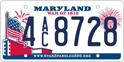 MD license plate 4AC8728