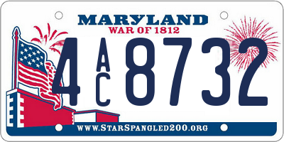 MD license plate 4AC8732