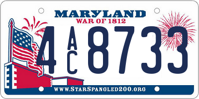 MD license plate 4AC8733