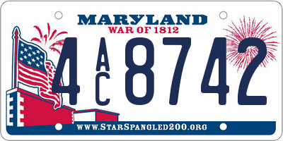 MD license plate 4AC8742