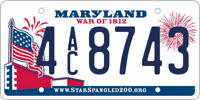 MD license plate 4AC8743