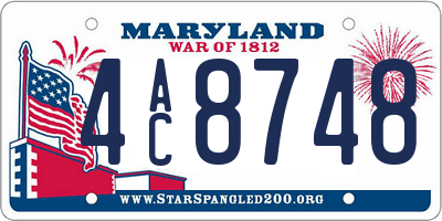 MD license plate 4AC8748