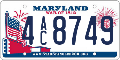 MD license plate 4AC8749